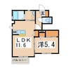 フラット城南 1LDKの間取り