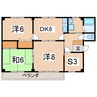 レジデンスにへい 3DK+Sの間取り