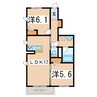 リラフォートＡ 2LDKの間取り