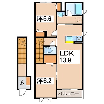 間取図 仮称）会津若松市行仁町ＳＨＭ