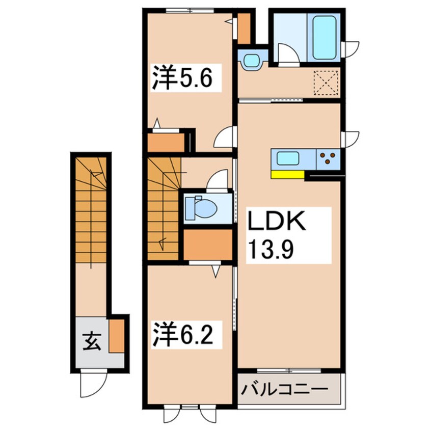 間取図 仮称）会津若松市行仁町ＳＨＭ