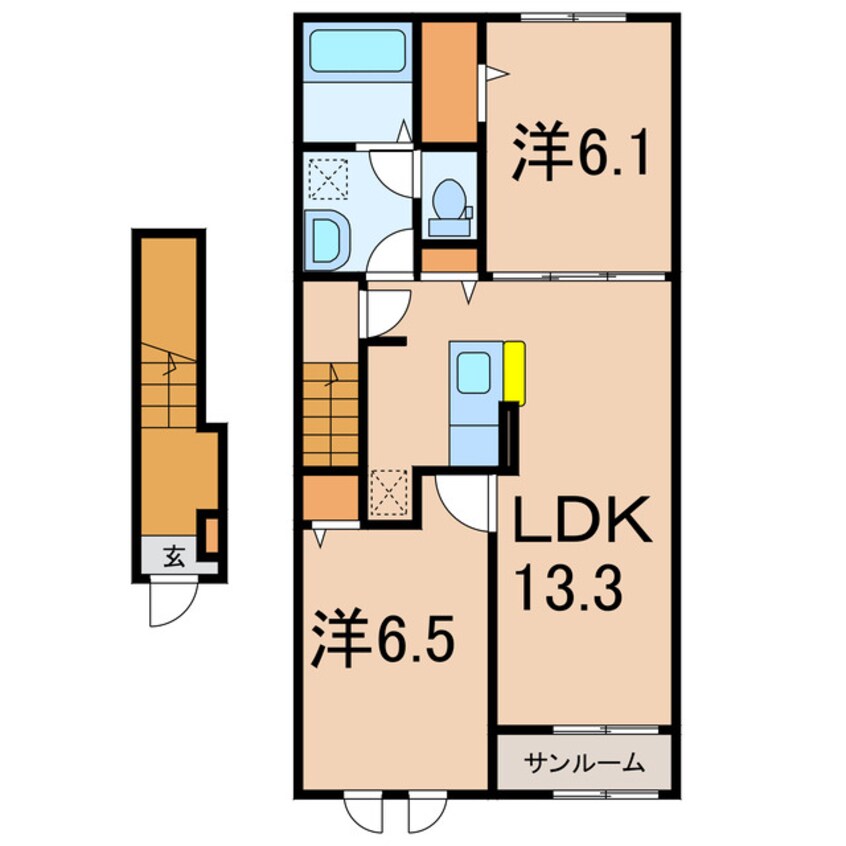 間取図 サンライズ・ファームA棟