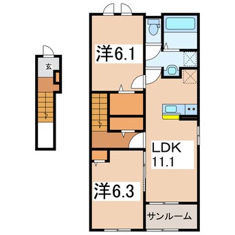 間取図 サンライズ・ファームB棟