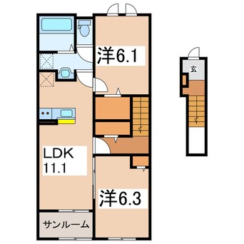 間取図 サンライズ・ファームB棟