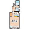ライジング1 1Kの間取り