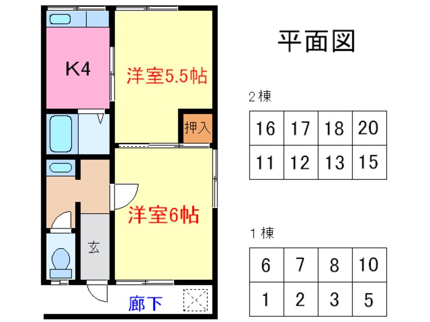 間取図 コーポ鶴島