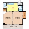 中畑第二マンション 2DKの間取り