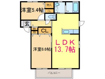 間取図 バリュージュ山際　B棟