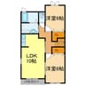 フォレストクレイン　C 2LDKの間取り
