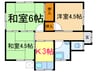 予讃線・内子線/宇和島駅 車移動 1階 築46年 3Kの間取り
