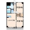 スカイブルーヱビス 2LDKの間取り