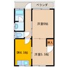 コーポ三島 2DKの間取り