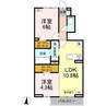 ｱｲﾒｿﾞﾝ　B棟 2LDKの間取り