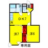 クレストタウンＢ 2DKの間取り