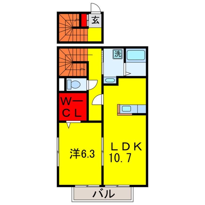 間取図 内房線/五井駅 徒歩16分 2階 築16年