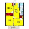 のぞみハイツ 3DKの間取り