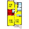 内房線/五井駅 徒歩10分 4階 築19年 2LDKの間取り