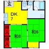 コーポ共栄 2DKの間取り