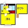 リバーストーンⅠ 1Kの間取り