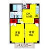 ルーセントオカダ 2DKの間取り