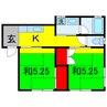 内房線/五井駅 徒歩38分 1階 築29年 2Kの間取り