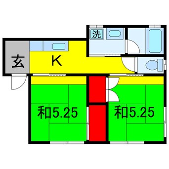 間取図 内房線/五井駅 徒歩38分 1階 築29年