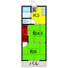 コーポCHIGUSAⅠ 2Kの間取り