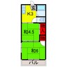 内房線/五井駅 バス:10分:停歩4分 1階 築36年 2Kの間取り