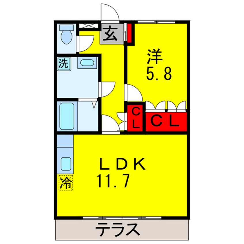 間取図 京成千葉線・千原線/ちはら台駅 バス10分ちはら台東4丁目下車:停歩3分 1階 築18年