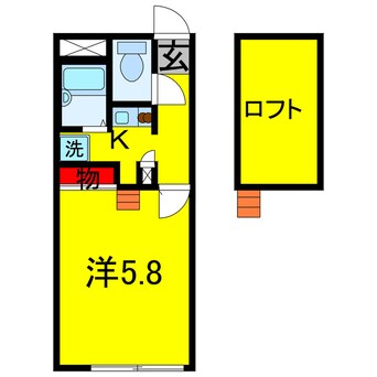 間取図 内房線/五井駅 バス12分南国分寺台三丁目下車:停歩1分 2階 築21年