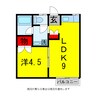 内房線/八幡宿駅 徒歩6分 2階 築45年 1LDKの間取り