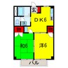 サンフラワーケイヨウ 2DKの間取り