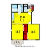 ウエストビレッジⅢ 2DKの間取り