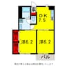 アイリス 2DKの間取り