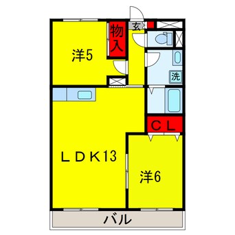 間取図 内房線/五井駅 徒歩8分 1階 築30年