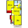 メゾンリヴェールⅢ 2DKの間取り