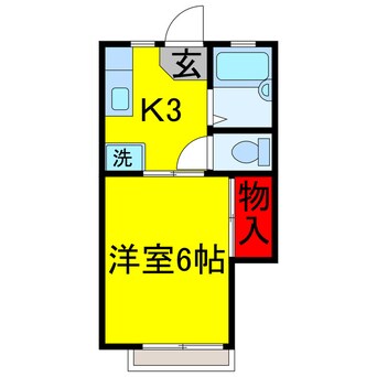 間取図 内房線/八幡宿駅 バス15分辰巳台東2丁目下車:停歩3分 2階 築35年