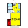 辰巳リバーストーン 1Kの間取り