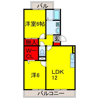 間取図 内房線/五井駅 バス13分松ヶ島下車:停歩6分 2階 築26年