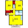 内房線/五井駅 バス:10分:停歩5分 2階 築22年 2LDKの間取り