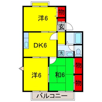 間取図 内房線/五井駅 バス6分出津西１丁目下車:停歩6分 1階 築31年