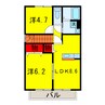 内房線/五井駅 徒歩8分 2階 築15年 2LDKの間取り