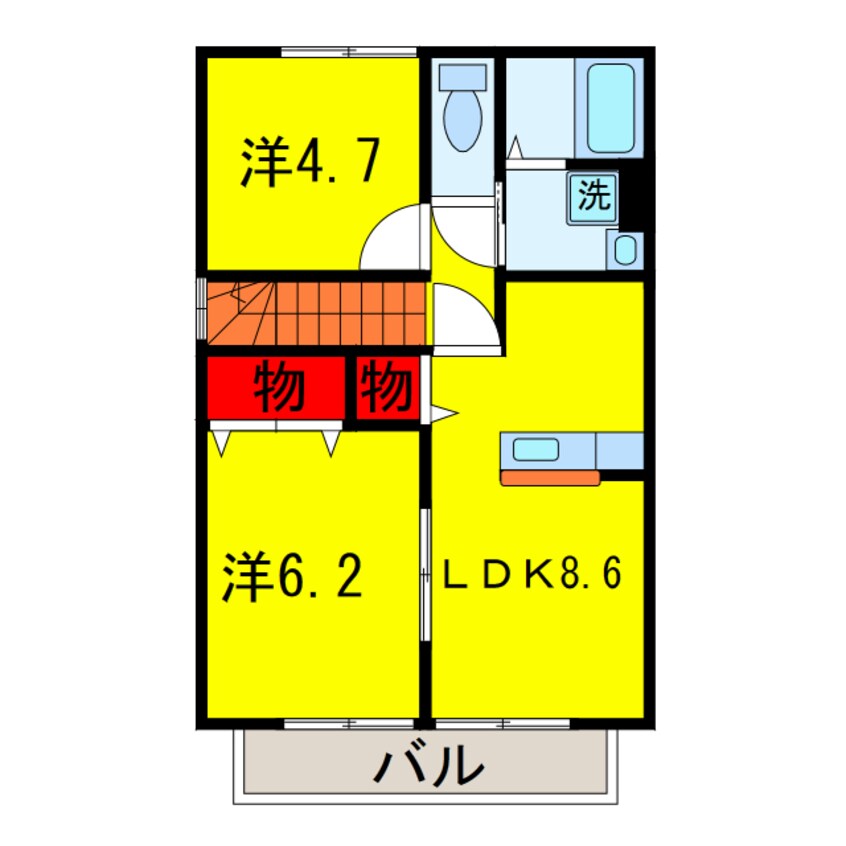 間取図 内房線/五井駅 徒歩8分 2階 築15年