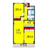 内房線/五井駅 バス:9分:停歩5分 1階 築16年 2LDKの間取り