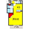 パティオ 1Kの間取り