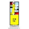 ディアコート 1Kの間取り
