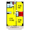 内房線/五井駅 バス:15分:停歩5分 3階 築21年 2LDKの間取り