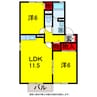 内房線/五井駅 バス:12分:停歩11分 1階 築28年 2LDKの間取り