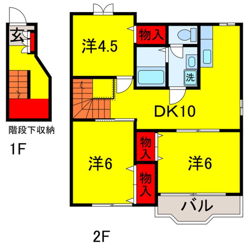 間取図 内房線/五井駅 バス10分出津下車:停歩12分 2階 築26年