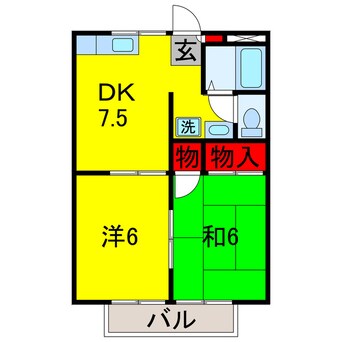 間取図 内房線/五井駅 徒歩14分 1階 築30年